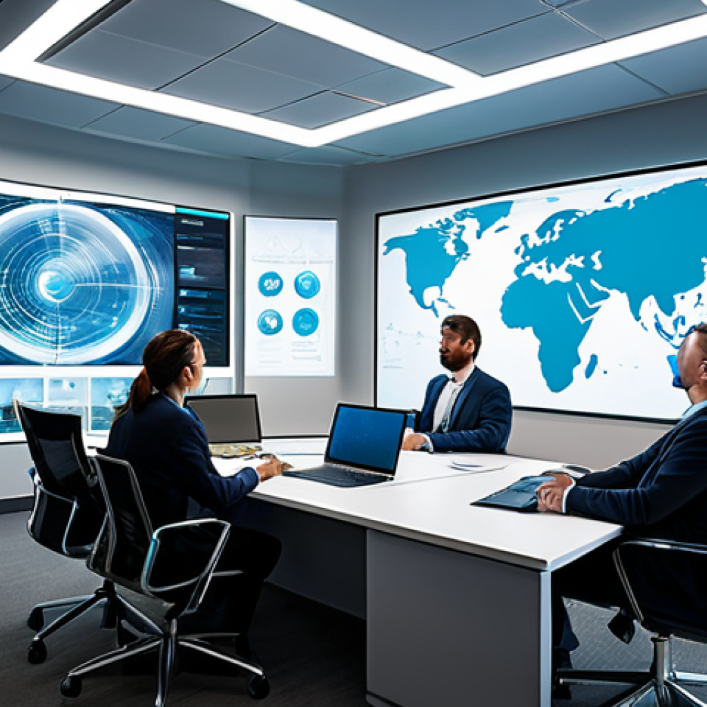 비즈니스 리스크 관리의 최신 기술 동향 - Holistic Risk Management**
"A diverse team of business professionals collaborating around a hologra...