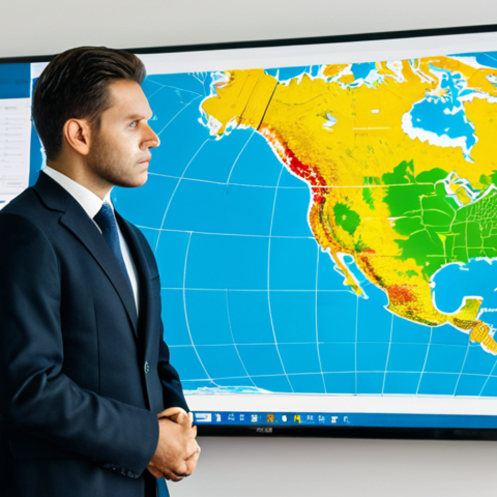 비즈니스 리스크 관리 체계의 구축 방법 - Risk Avoidance**
"A business executive thoughtfully reviewing a map of South America, deciding *not...