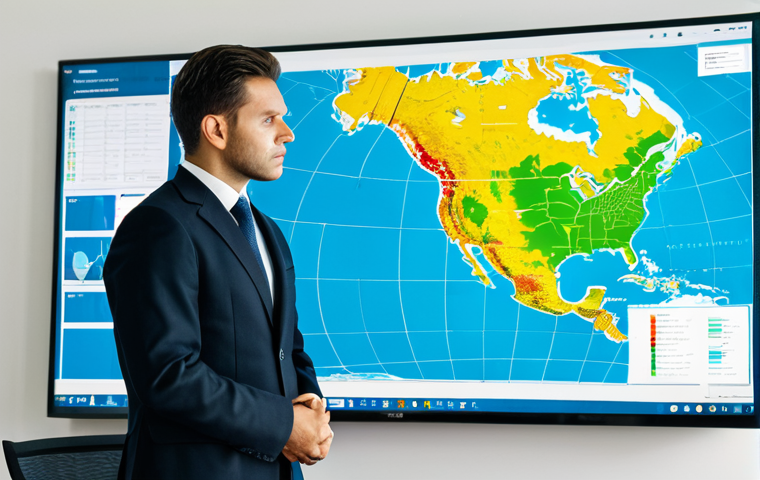 비즈니스 리스크 관리 체계의 구축 방법 - Risk Avoidance**
"A business executive thoughtfully reviewing a map of South America, deciding *not...