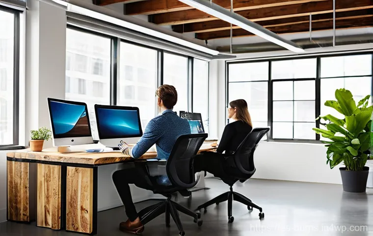비즈니스 리스크 관리와 지속 가능한 성장 - **Prompt:** Inside a sleek, futuristic digital command center, a diverse group of three cybersecurit...