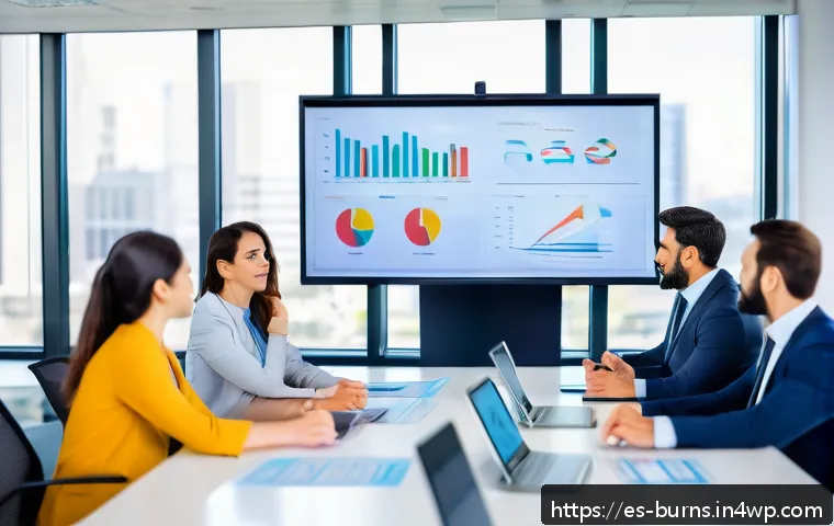 조직 내 리스크 관리 책임 분담하기 - A modern corporate office scene showing a diverse team of Spanish-speaking professionals engaged in ...